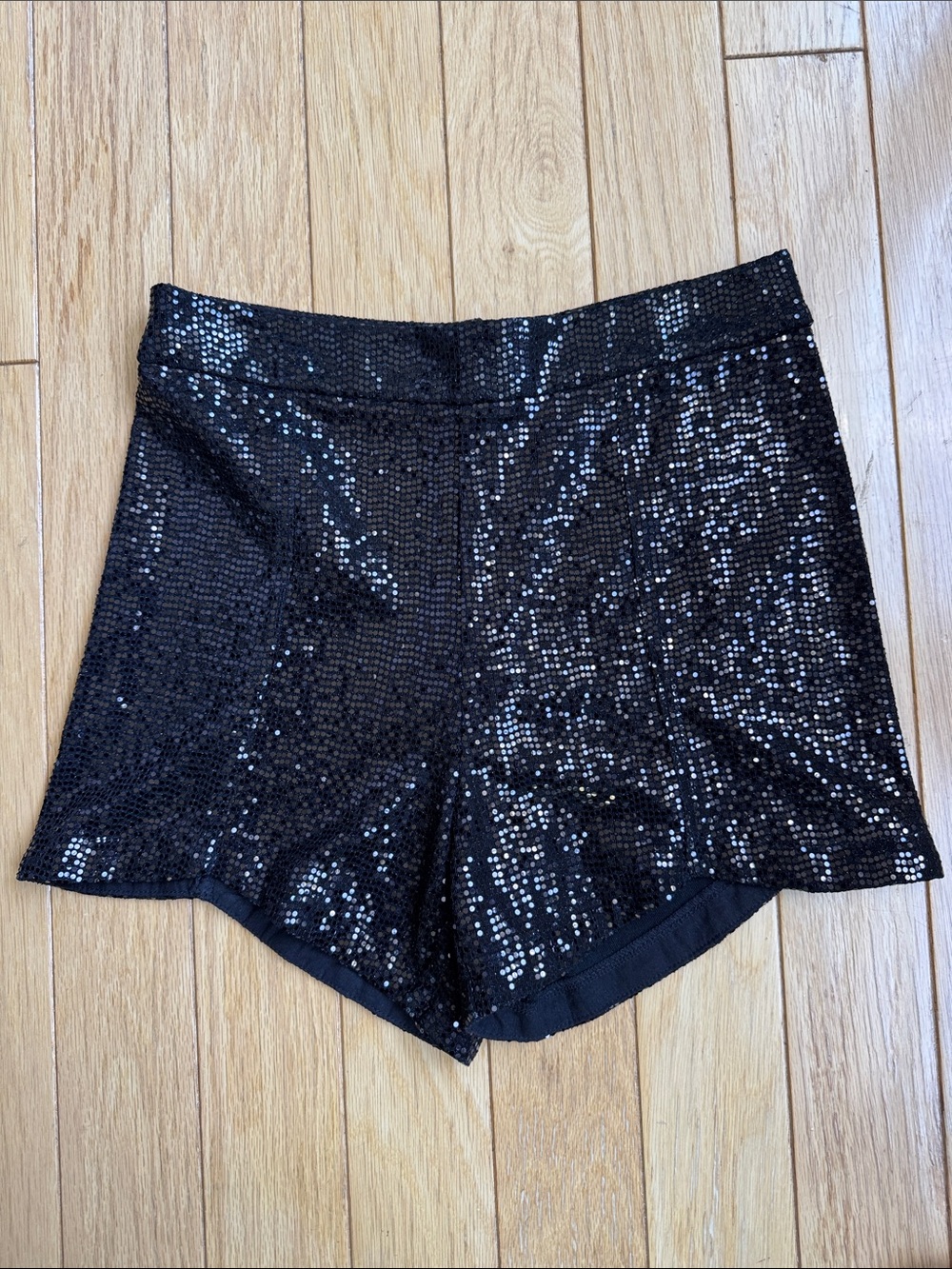 Zara Black Sequin High-Waist Women's Shorts